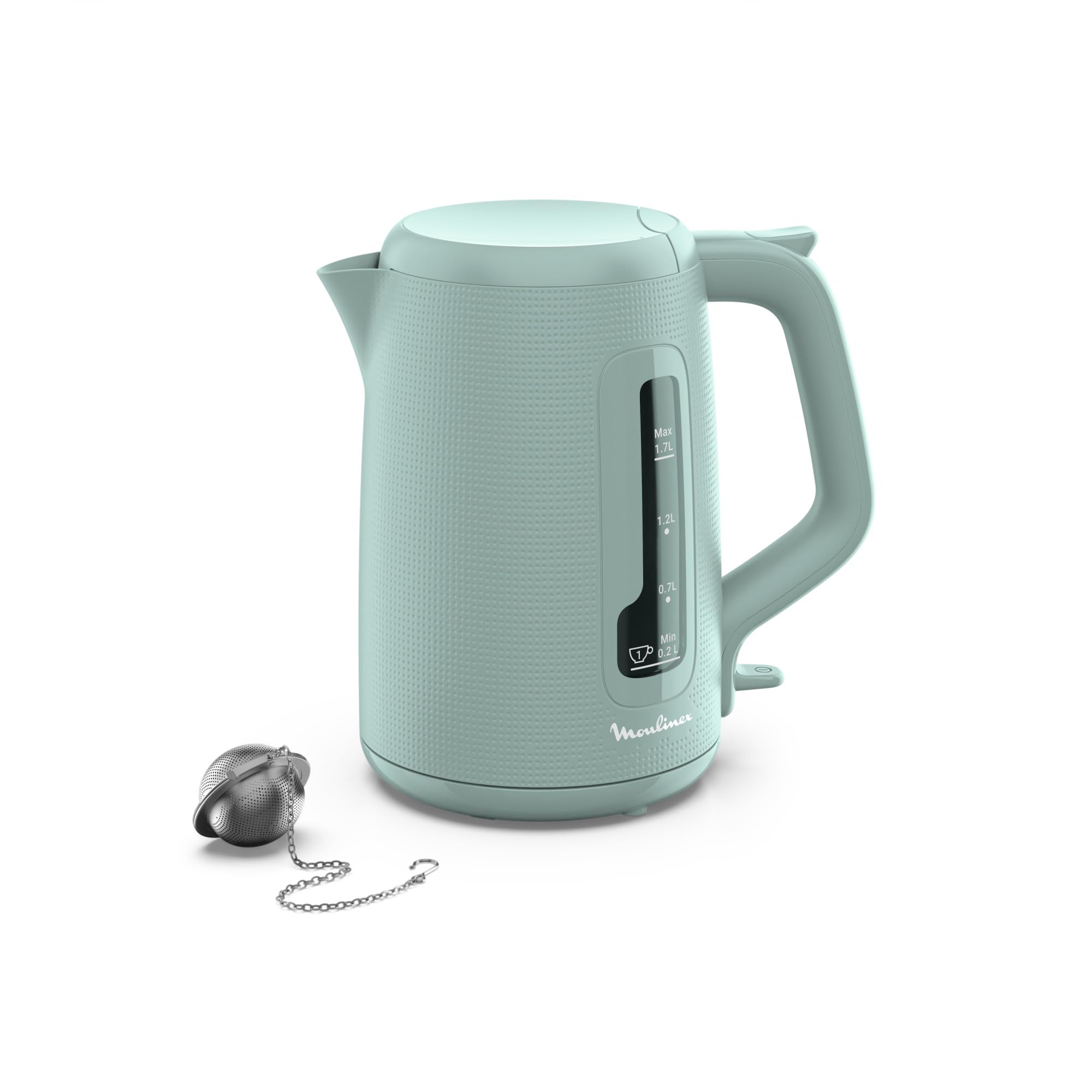 Moulinex Morning Plus Bollitore, 1,7 L, Indicatore per una tazza, Apertura con una sola mano, Facile da pulire, Filtro anticalcare amovibile, Base girevole a 360°, Spegnimento automatico, BY2M13