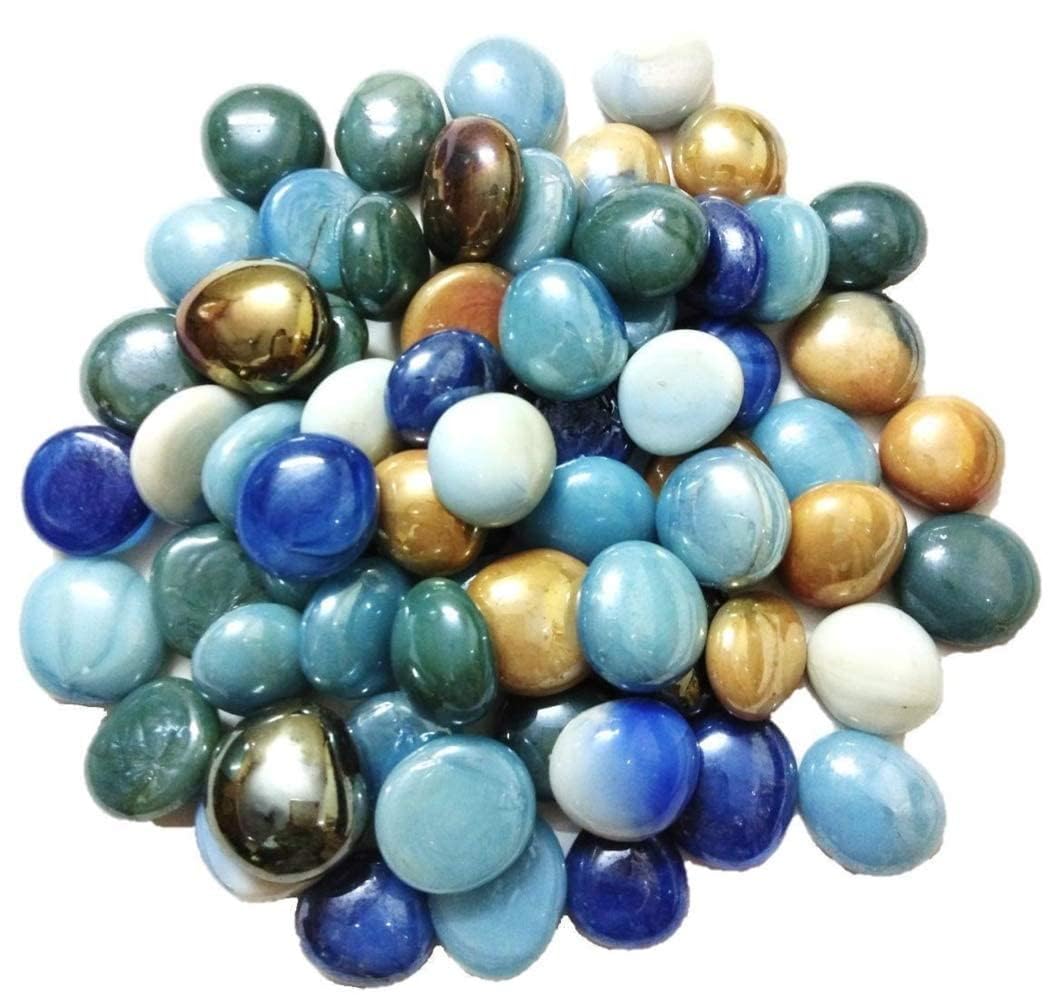 JAGMOOLYA Products Round Glass Pebbles Gravels Stone for Aquarium, Table, Vase, Fountain Round Shape Shining Stones (Multicolor) Pack of - (50)-image-41