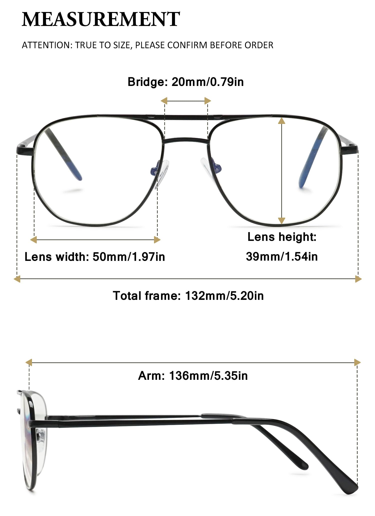 VEVESMUNDO Blaulichtfilter Lesebrille Herren Damen Metall Moderne Pilotenbrille Klar Lesehilfe Sehhilfe Brillen mit Sehstärke