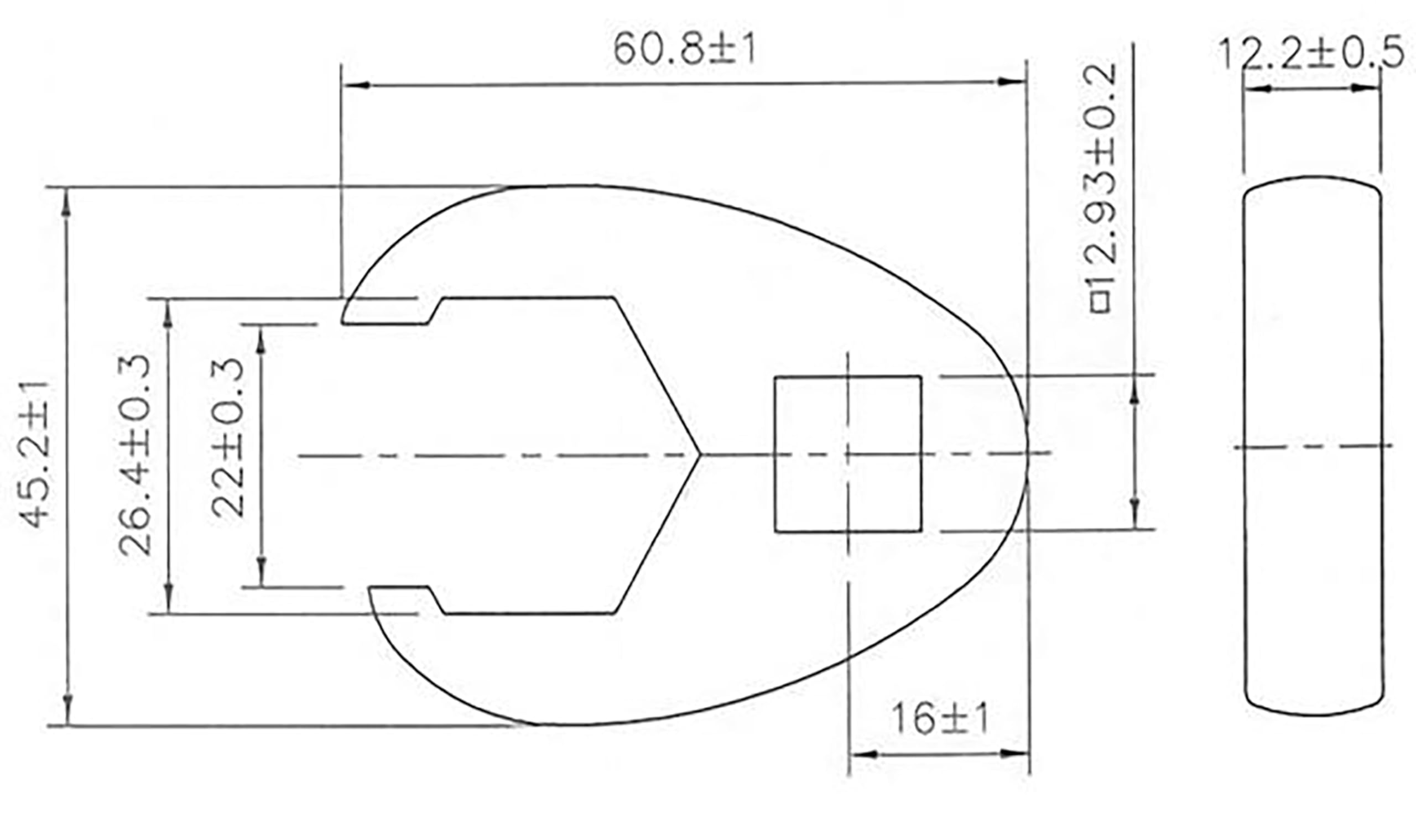 BGS 1757-26 | Hahnenfußschlüssel | 12,5 mm (1/2") | SW 26 mm