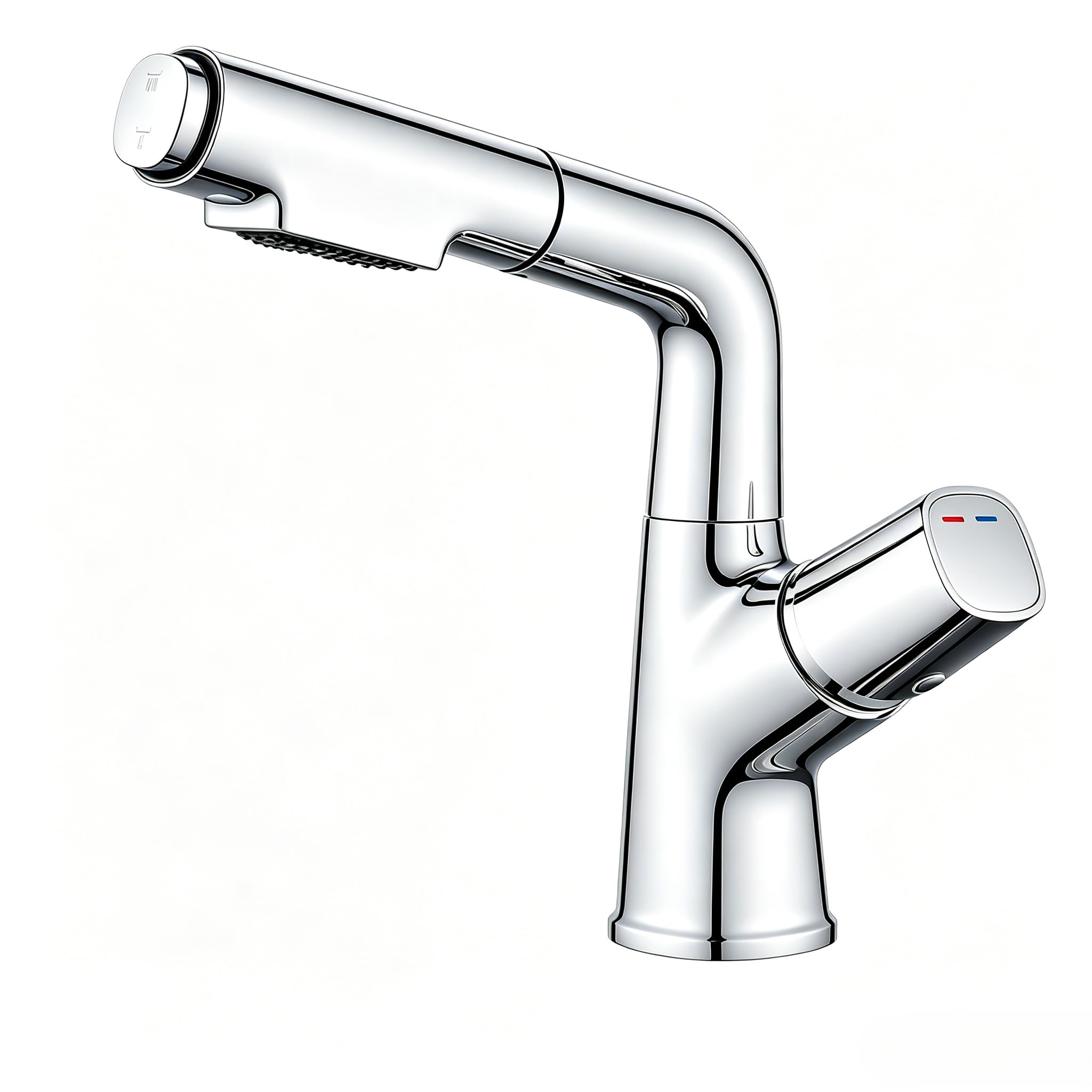 kisimixer Wasserhahn Bad mit Ausziehbar Brause Chrom, 360° Drehbar | Wasserhahn Bad, Auslauf Höhe 190-270mm,Höhenverstellbar, Herausziehbarer Brause 2 Strahlarten, G3/8, Einhebelmischer, Messing