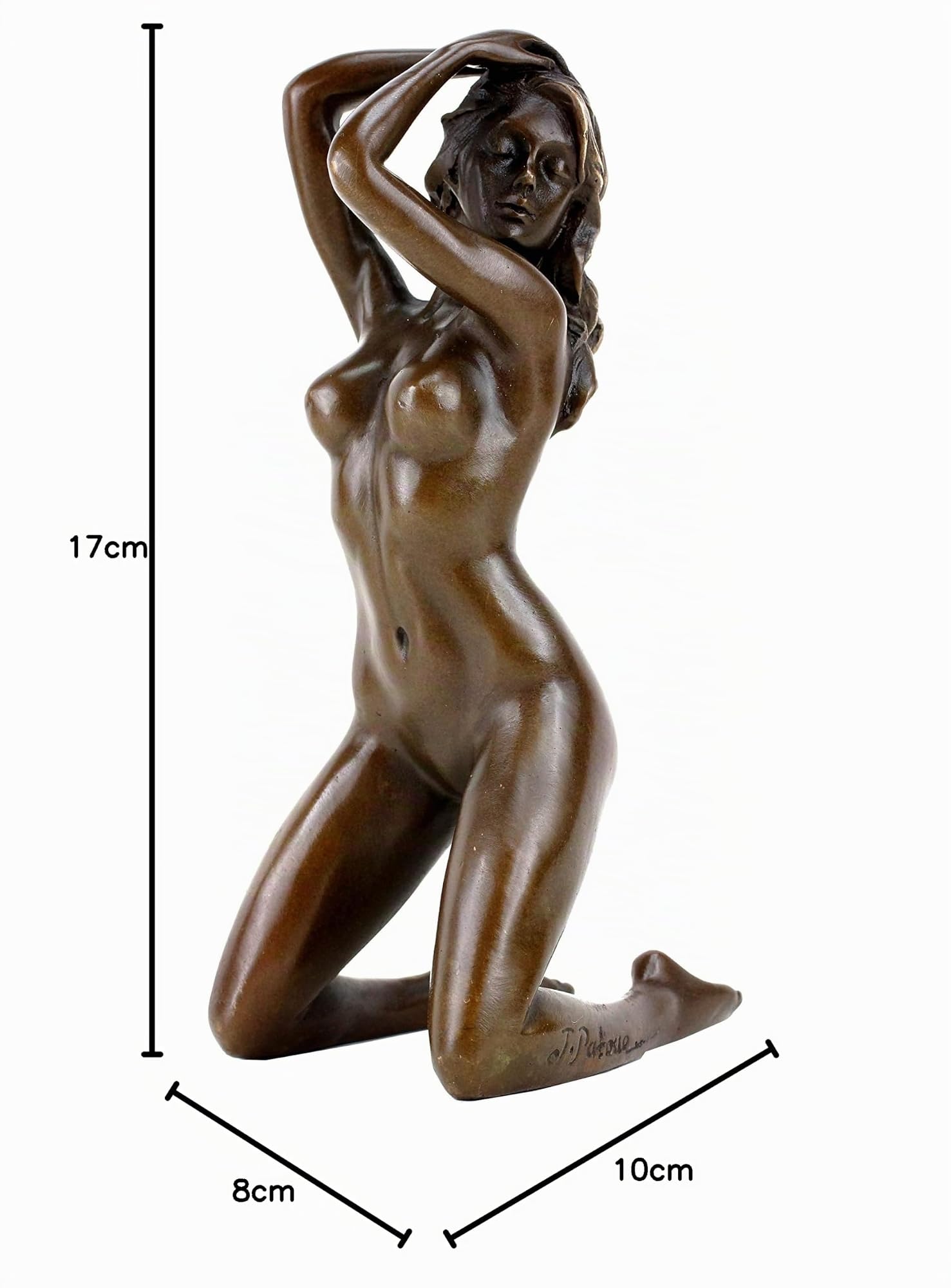 Kunst & Ambiente - Erotik Girl Jenna - Frauenakt - Erotische Bronzefigur - signiert Patoue - Erotikakt - Sexy Frauenskulptur - Statuen online kaufen - Wohndeko für Innen