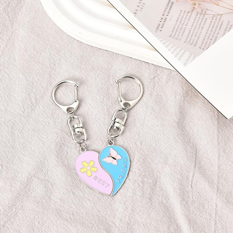 Best Friend Keychains for 2 BFF Bestie Birthday Gifts for Women Teen Girls Party Favors Long Distance Friendship Gift Ideas Graduation Christmas Gifts for Friends Female Matching Heart Puzzle Keychain - Image 3