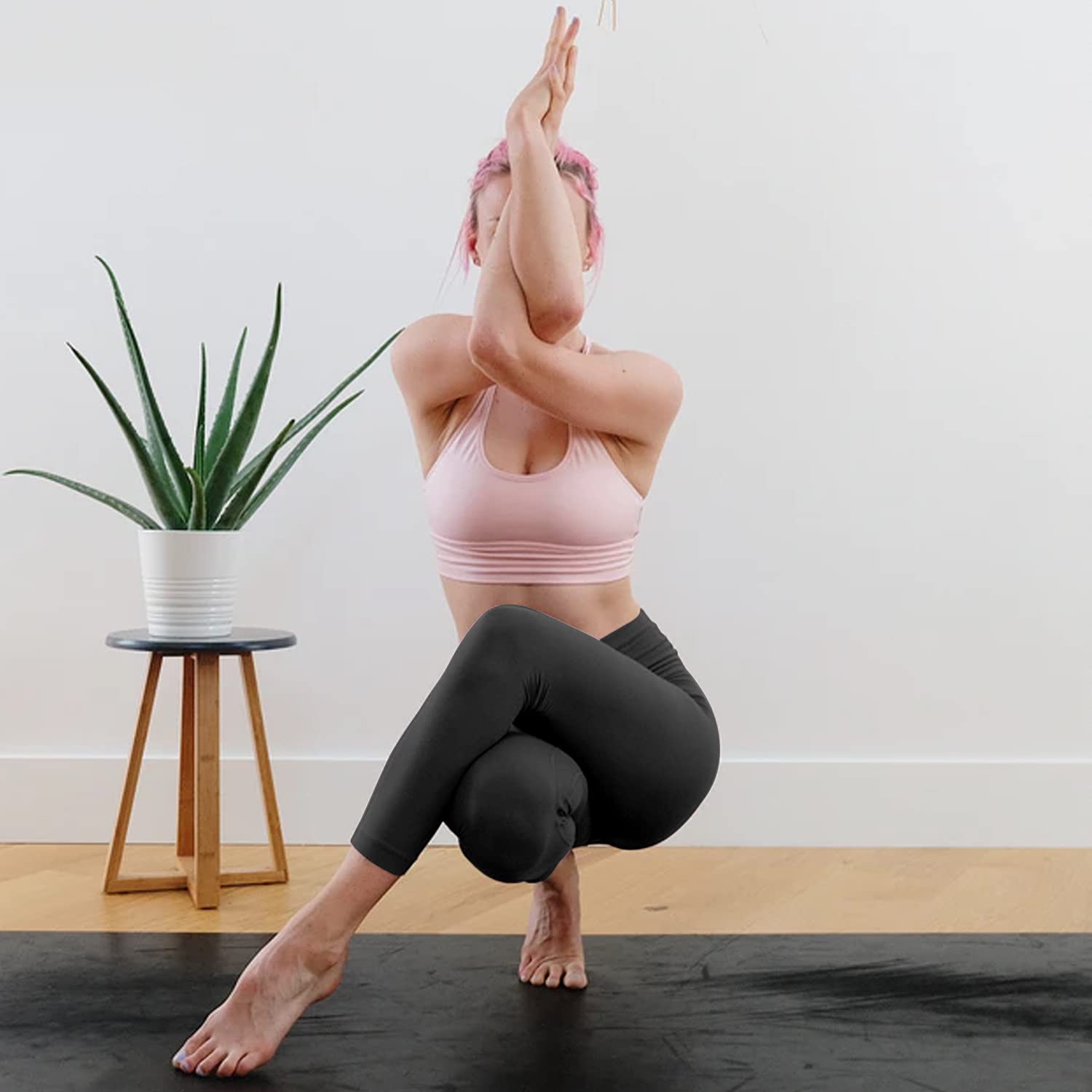 Aoliks Lot de 1/3 leggings taille haute pour femme, contrôle du ventre, pantalon de yoga doux pour entraînement, course à pied