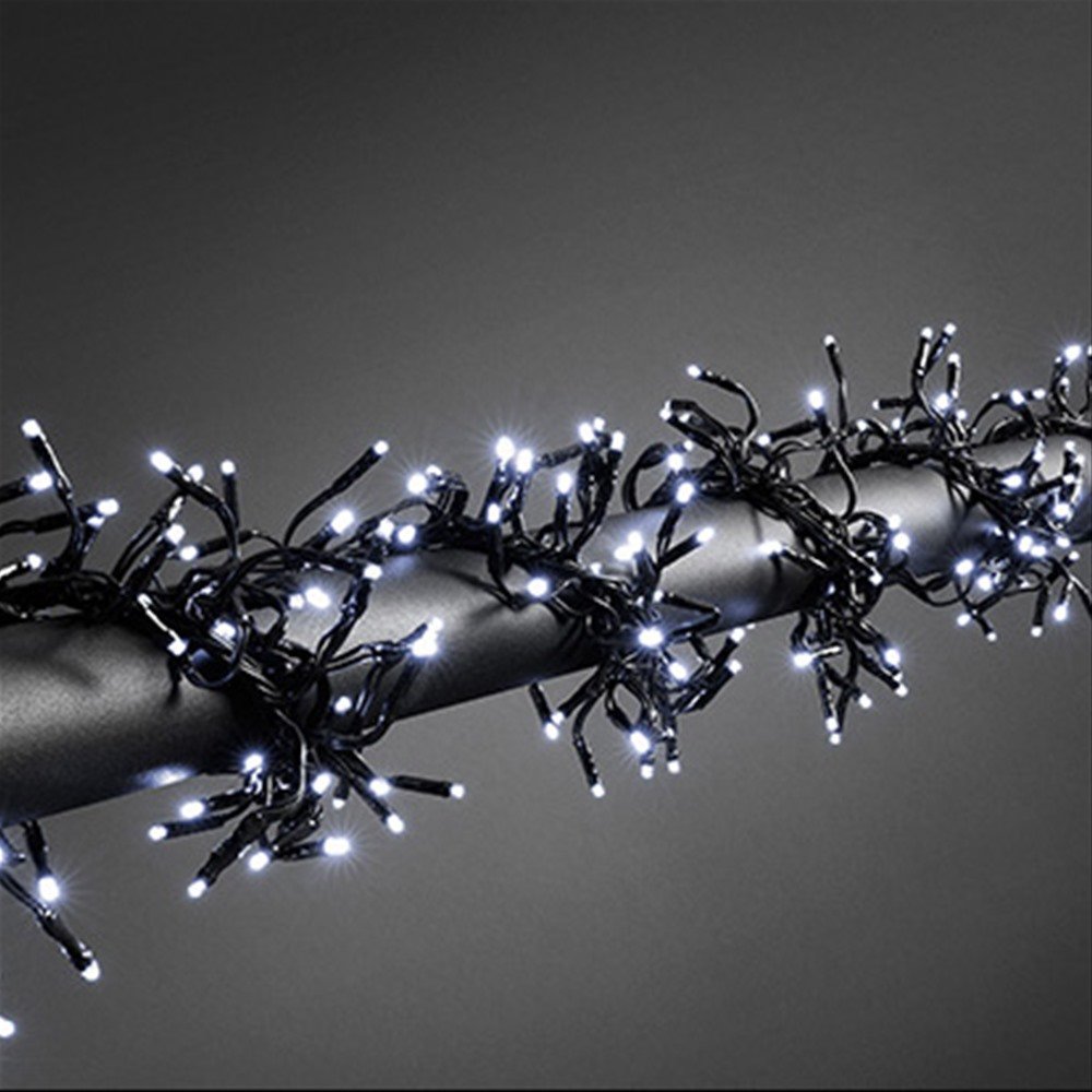 Best Artificial 15m Bright White Connectable Cluster LED Outdoor Waterproof String Lights Mains UK Plug 8 Multi-Function Xmas Garden Christmas Party Fairy