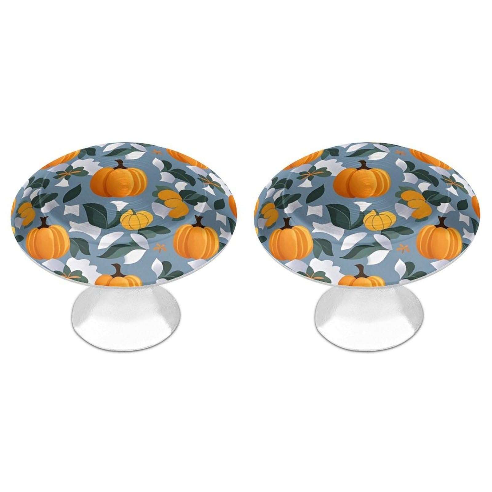 FekiLoot Orange Pumpkin Pattern Cabinet Knob Kitchen Drawer Knob Stainless Steel Round Drawer Pulls Modern Cabinet Hardware Vintage Dresser Drawer for Kitchen Bathroom Closet Dresser Cabinets