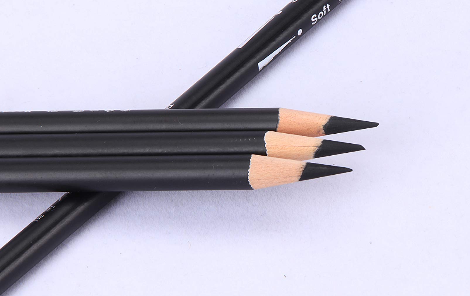 YYMIYU Black Gold Charcoal Pen, Black Silver Drawing Line Medium Charcoal Pencil (12pcs/box of softness)