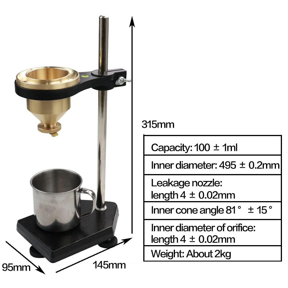 Tazza di misurazione della consistenza della vernice Tazza di flusso del viscosimetro 4# Tazza di viscosità del flusso Misuratore di portata del liquido Tester di viscosità del liquido
