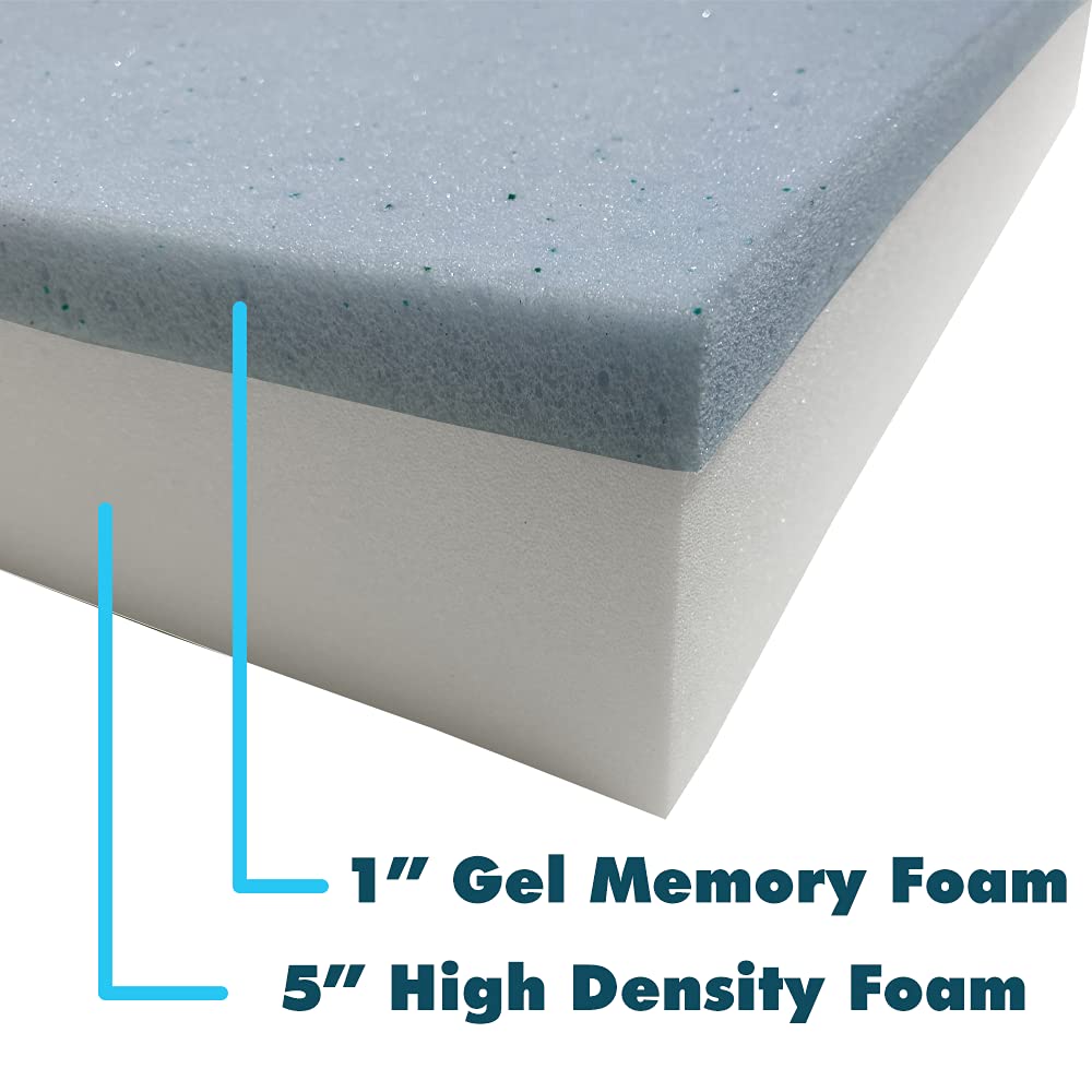 Foamma - Espuma viscoelástica de gel para sillas de comedor, cojín para silla de ruedas, 15 x 24 x 24 pulgadas