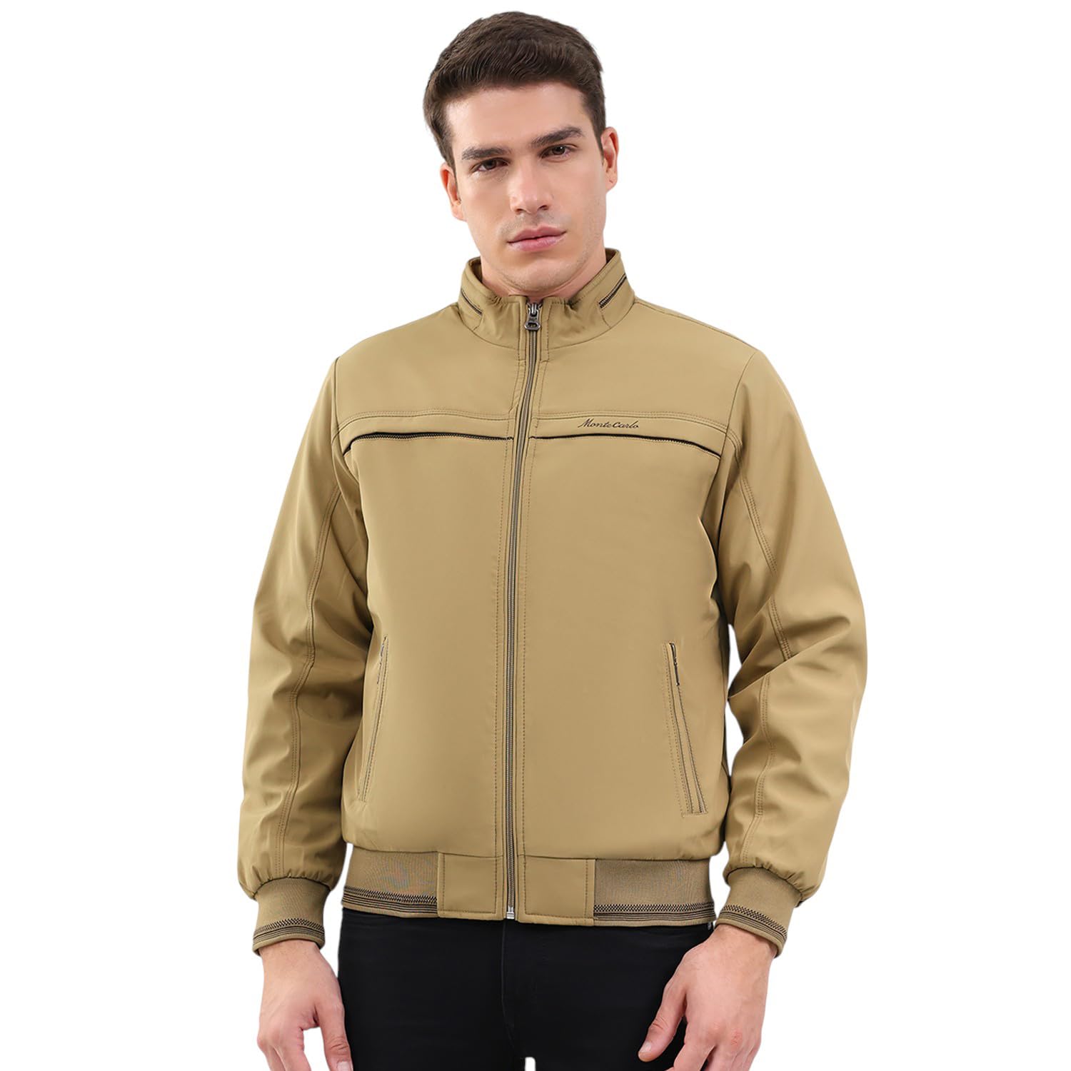 monte carlo Men Regular Fit Solid Mock Neck Side Pocket Zipper Closure Full Sleeve Winter Jacket | Full Sleeve Zipper Jacket | Winter Wear For Men (Pack Of 1)-picture-46