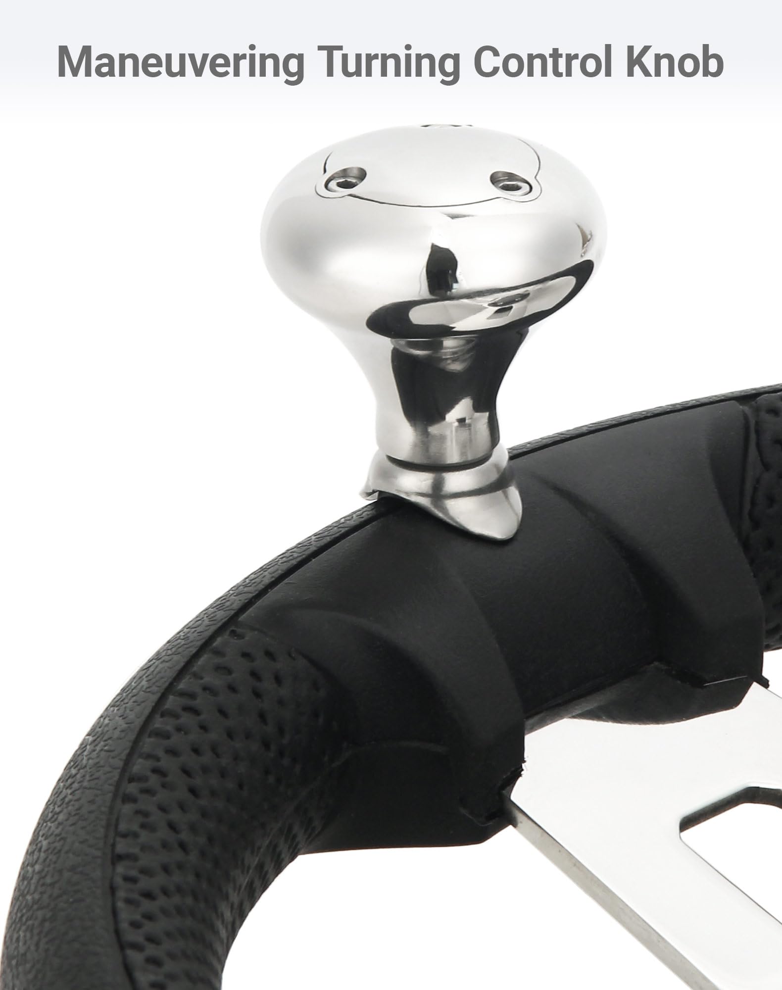 Boots-Lenkrad in Marinequalität, 34,8 cm, 3-Speichen, mit rutschfester PU-Schaum-Abdeckung, Power-Grip-Knopf und Aluminium-Montagebasis, salzwasserbeständig, universelle Passform für Boote