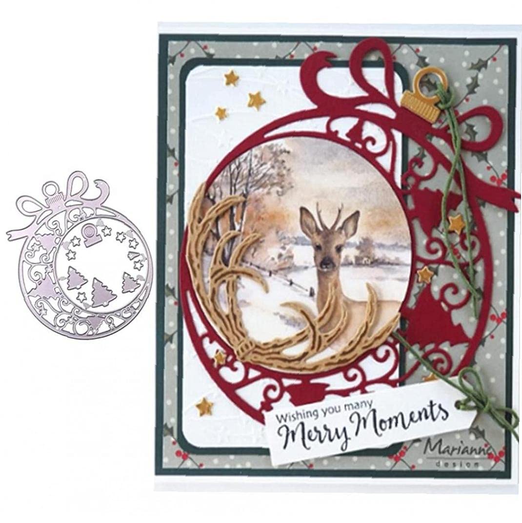 Ruluti Christmas Ornament Die Cuts Snowflake Background Layering Cutting Die For Card Album Making Tools Scrapbooking Diy Decoration