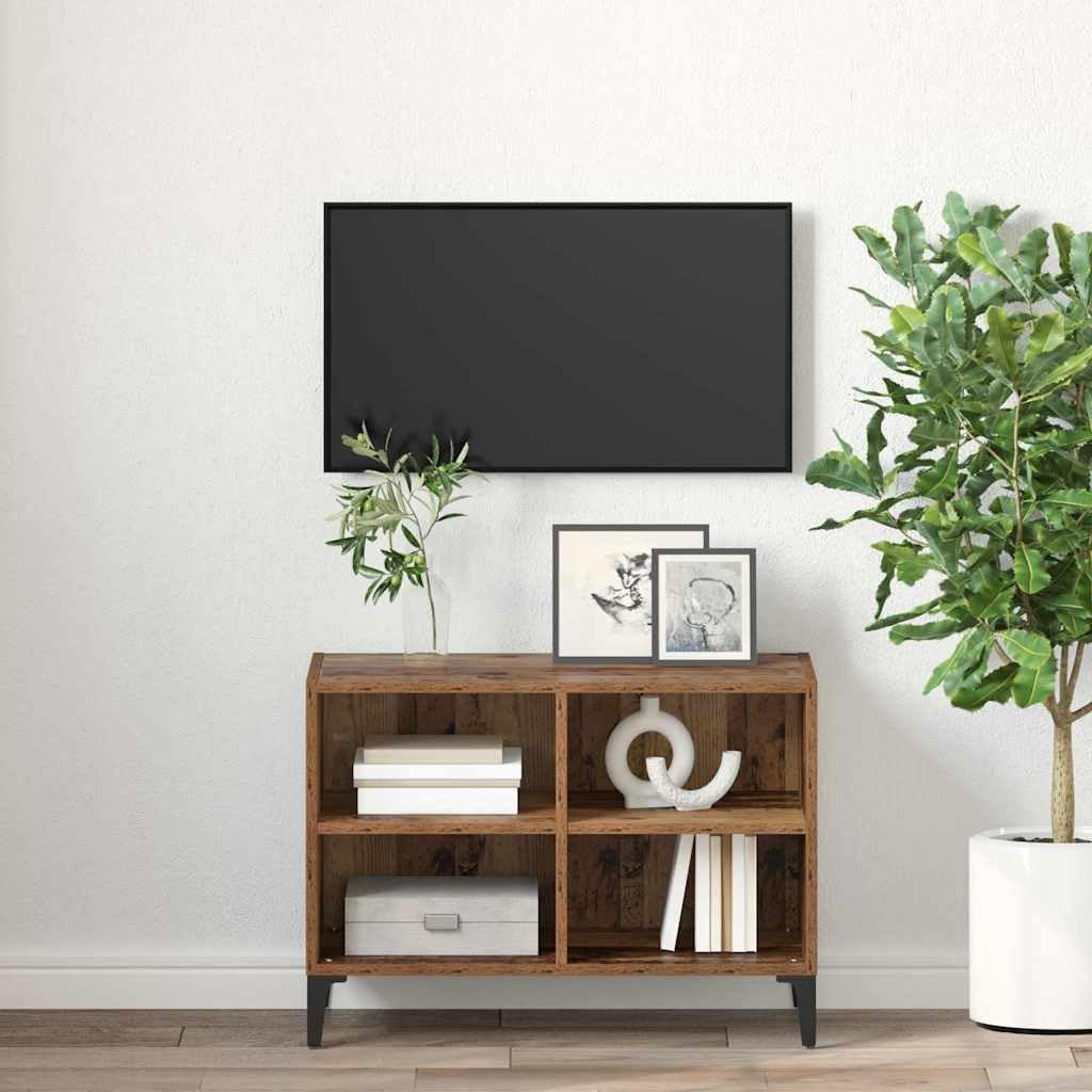 TV-Schrankset Braun 69,5x30x50 cm, robuster Holzwerkstoff, wandmontiert, mit Regalen, für Wohnzimmer, Media Center, platzsparend