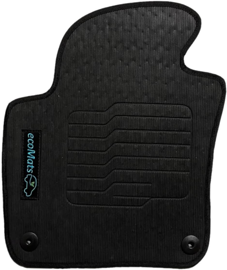 ecoMats All Weather Floor Mats Custom Fit for 2011 to 2017 Volkswagen Tiguan with Safety Pins on Driver Side, Front and Rear Set, Black