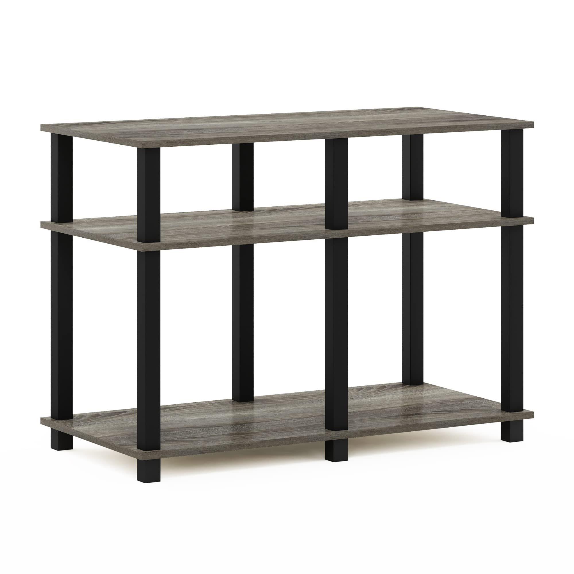 Furinno Romain Turn-N-Tube Soporte de TV para Televisores de hasta 40 Pulgadas, Roble Francés/Negro
