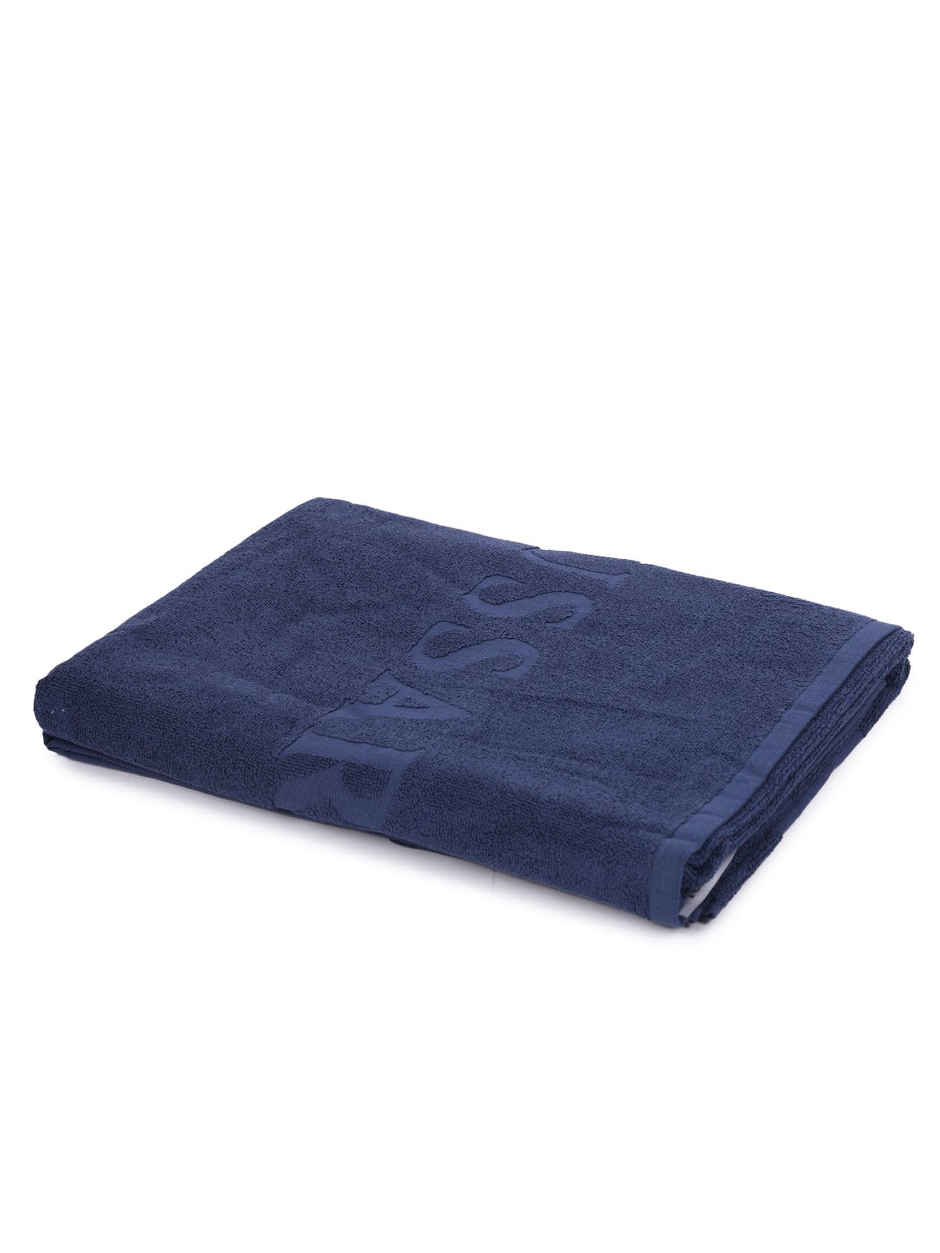 Trussardi Telo Mare In Cotone Spugna Logato – 170x90 Cm, Dark Blue, Per Piscina E Spa