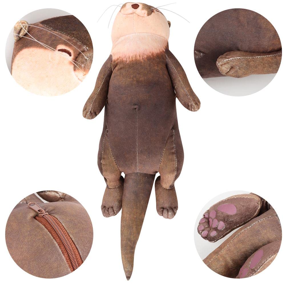 Hidyliu Wrist Support Wrist Rest Otter Shape to Relieve Wrist Strain, Wrist Rest for Keyboard, Mouse, Wrist Rest Otter Shape with Pencil Case 40 cm (Light Brown)