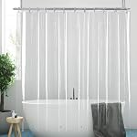 Clawfoot Tub Shower Curtain 180x60 Inch Damask Lace Shower Liner All Warp Around Extra Wide Heavy Duty Vinyl Bath Curtain for Clawfoot Bathroom PEVA Waterproof Liner 36 Metal Hooks Tub