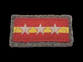 Amazon.co.jp: 実物 日本陸軍 織出襟章 曹長階級章 襟章 肩章