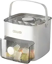 Caixa de gelo portátil, recipiente para cubos frios, bandeja, suporte de pedras para bebidas ao ar livre, equipamento de acampamento conveniente, organizador de silicone para freezer com tampa