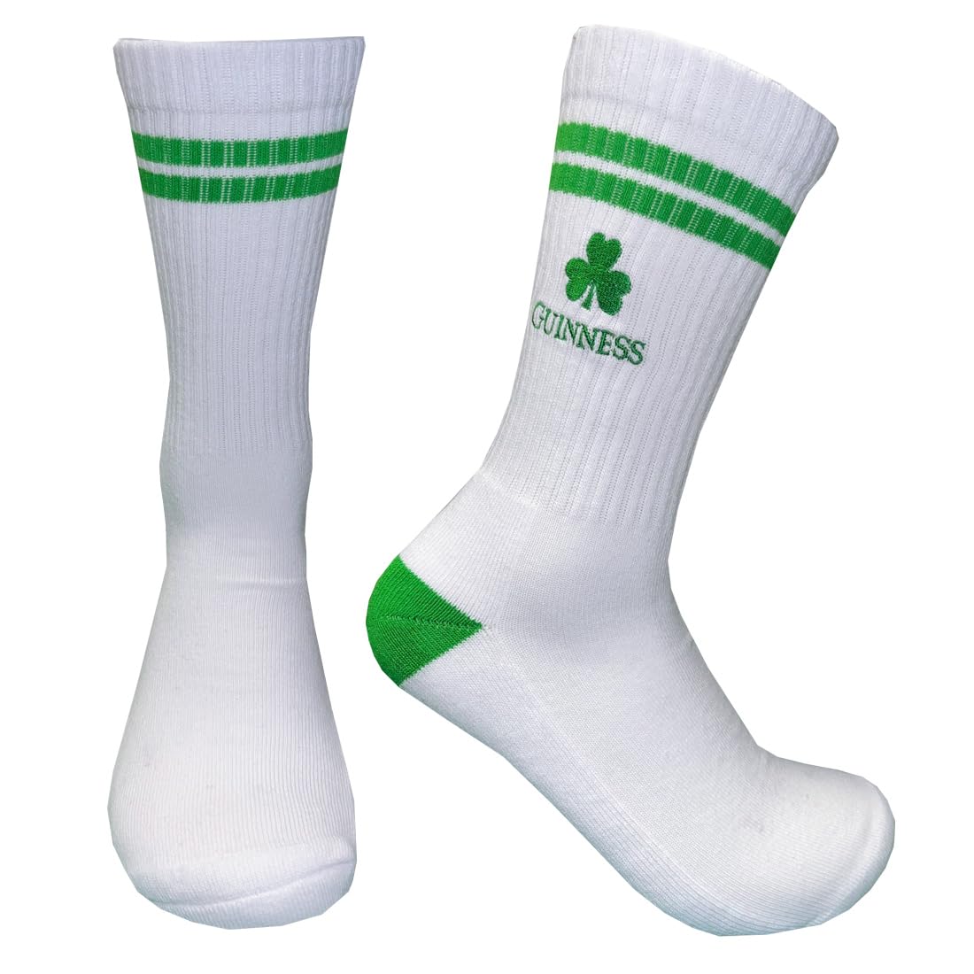 Traditional Craft Guinness - White Sports Socks Green Shamrock - G9400