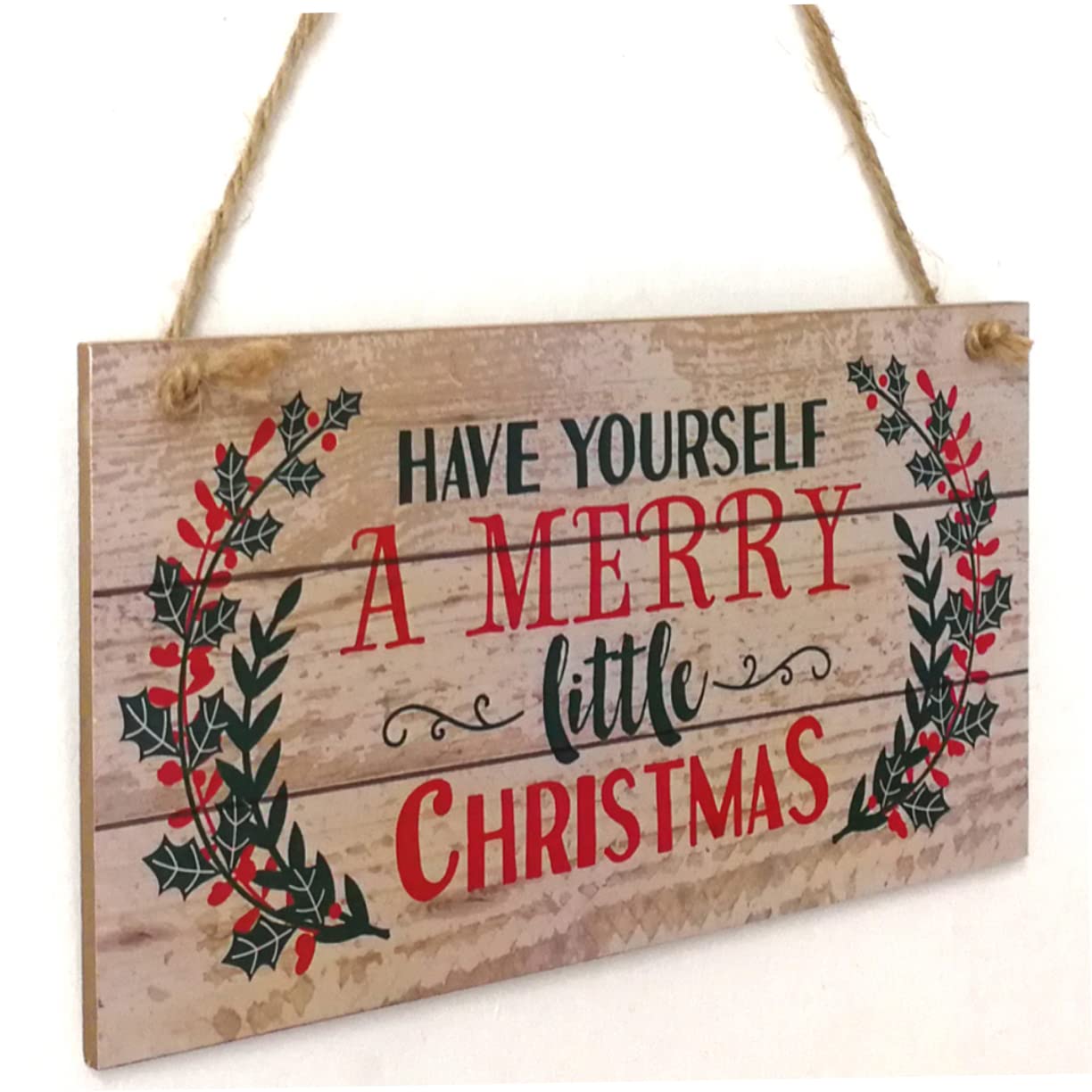 Adorno Colgante Navideño De Madera 20x10x0,5 Cm Decoración Navideña Para Puertas Rústico Para Hogar Fiestas Decoración Para Colgar
