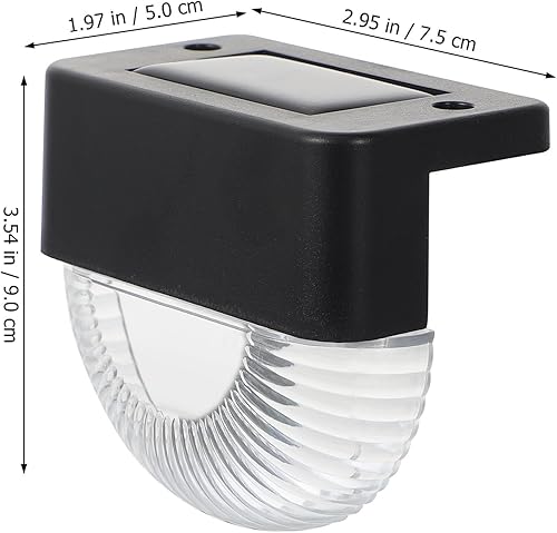 Miniatura 6 de 4 Pcs Black Solar Fence Lights Outdoor Wall Lamps Energy-Saving LED for Garden Patio Deck Step Lighting