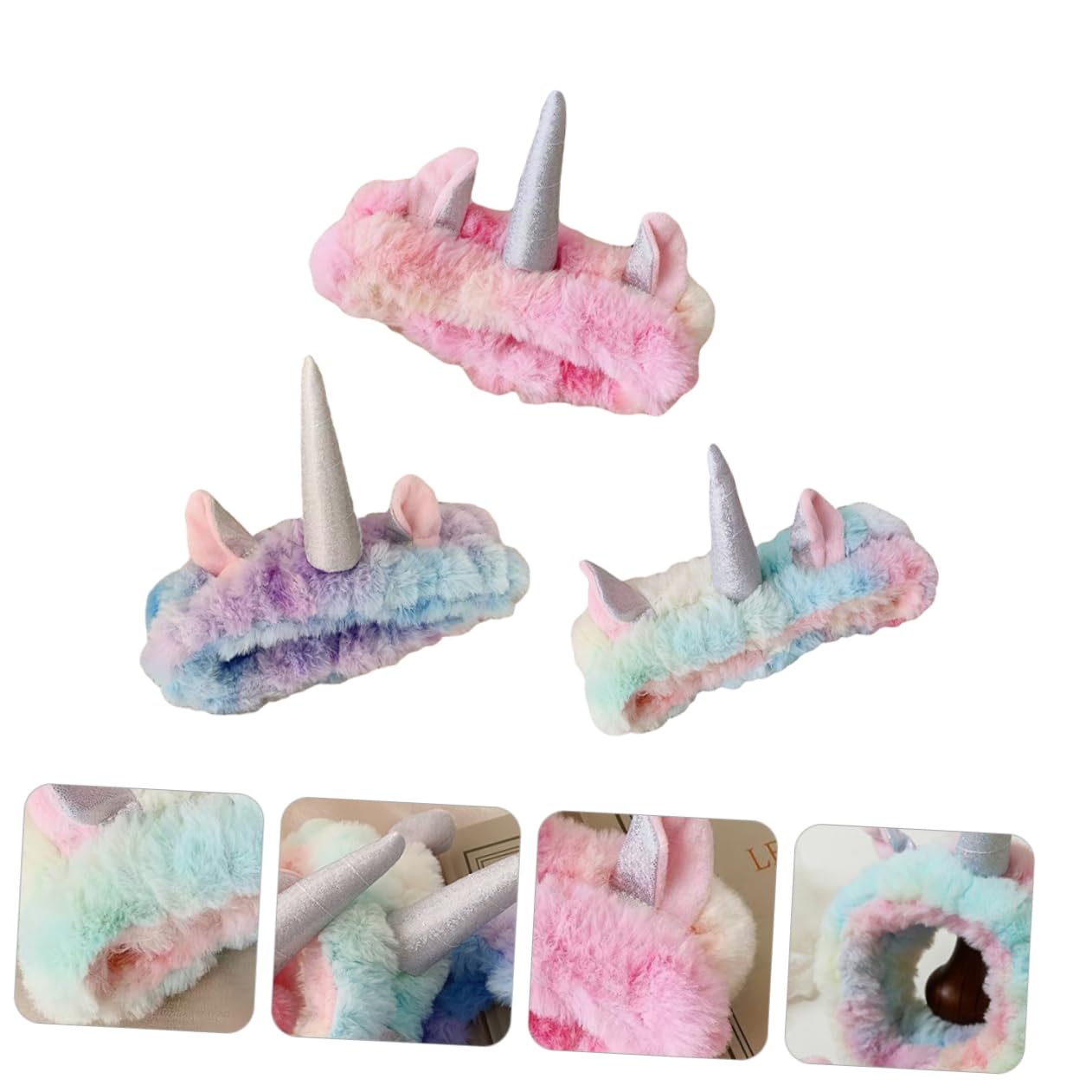 9 Pz fascia per unicorno Ghetta per il collo fasce in pile di corallo ghetta nera per il collo bandane scrunchies hair band fasce per unicorno Fasce per la doccia vello di corallo GALPADA