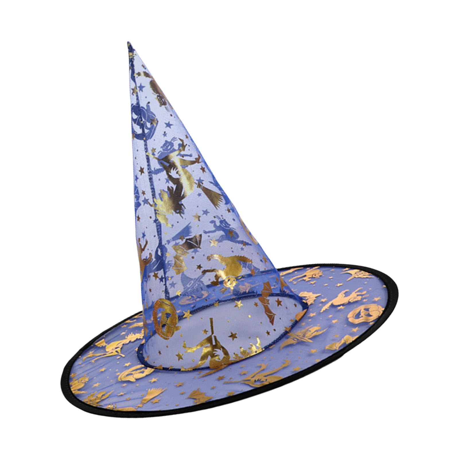 Buxuaaaa 5Pcs Adjustable Witch Hat 33cm High Pointed Halloween Party Hat Unisex Witch Costume Accessories for Adult Kid Cosplay