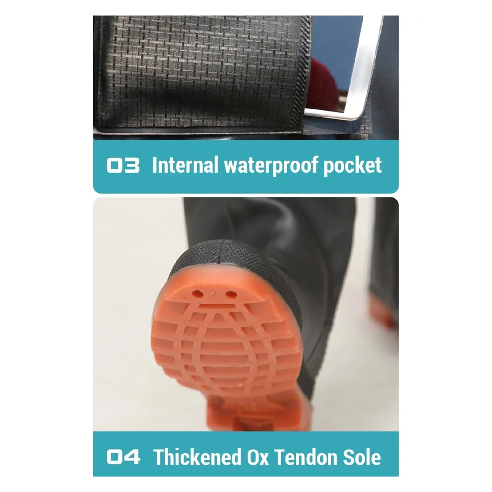 GGNPCWW Wading Suit Pesca Pagliaccetto PVC Antiscivolo Trampolieri Pesca Impermeabile Caccia Trampoliere Petto Con Boot Per Gli Uomini E Le Donne Per La Pesca