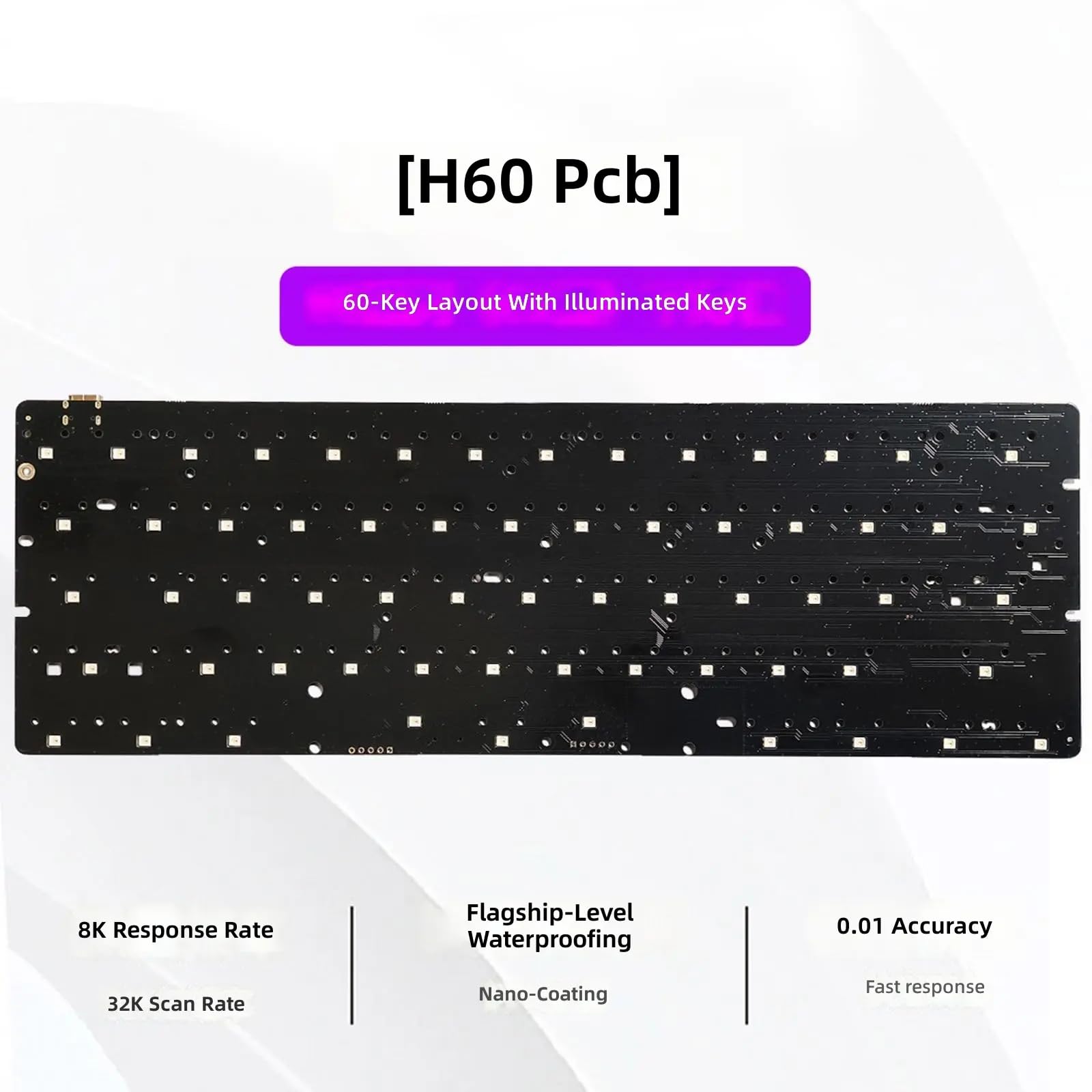 GH60 Layout PCB Colore Luce sotto Glow Accessori Inclusi Competitive Gaming Tastiera