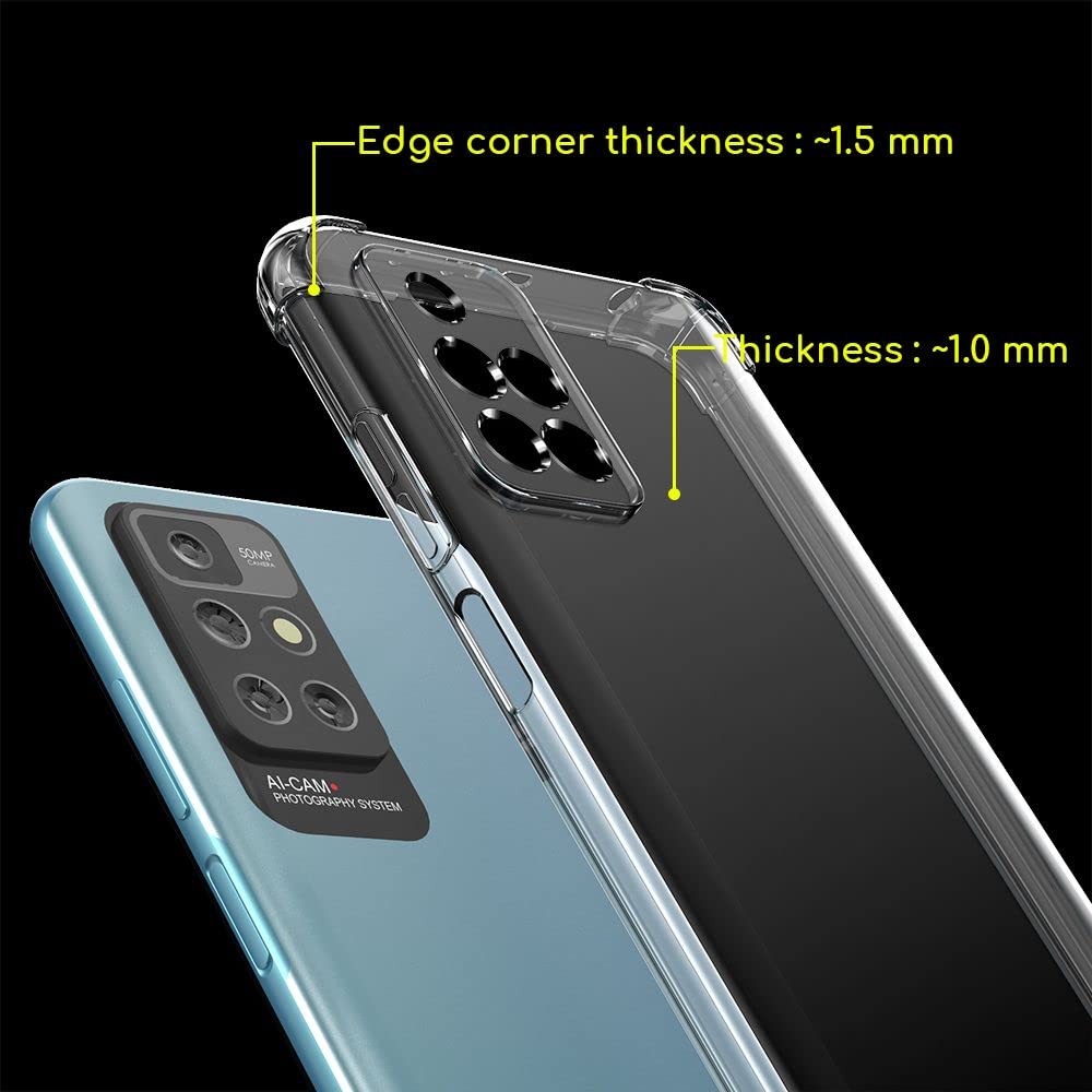 EbestStar Cover Trasparente In Silicone TPU Per Xiaomi POCO M5s / Redmi Note 10 10S - Protezione Antiurto, Bordi Rinforzati, Sottile