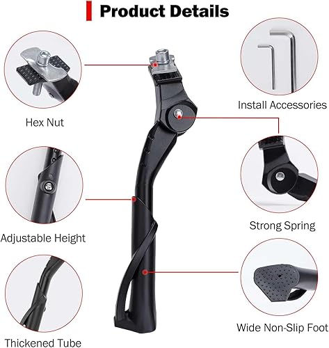 Miniatura 8 de Cyfie Soporte para bicicleta, soporte central para bicicleta de adulto de 22, 24, 26 pulgadas, soporte ajustable universal para bicicleta de montaña