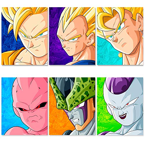 Dragon Ball Z Poster Set - 8x10 In UNFRAMED - Dragon Ball Poster - Goku Poster - DBZ Poster - Vegeta Poster - Dragon Ball Super Poster Pack - Dragonball Z Posters - Dragon Ball Z Print