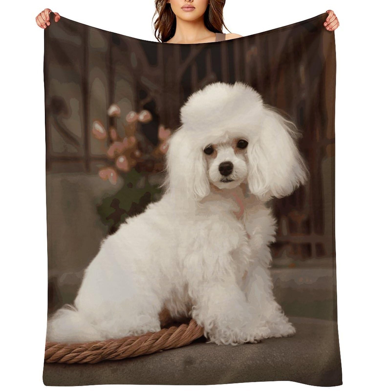 Fekiloot Style French Poodle Throw Blankets Camping Blanket60 X80