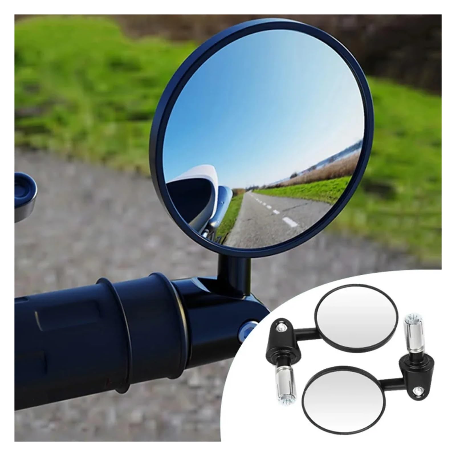 Motorcycle Mirrors Guidon De Vélo Rétroviseur Étendu Petit Miroir Aveugle Vue Large Sécurité Tournant