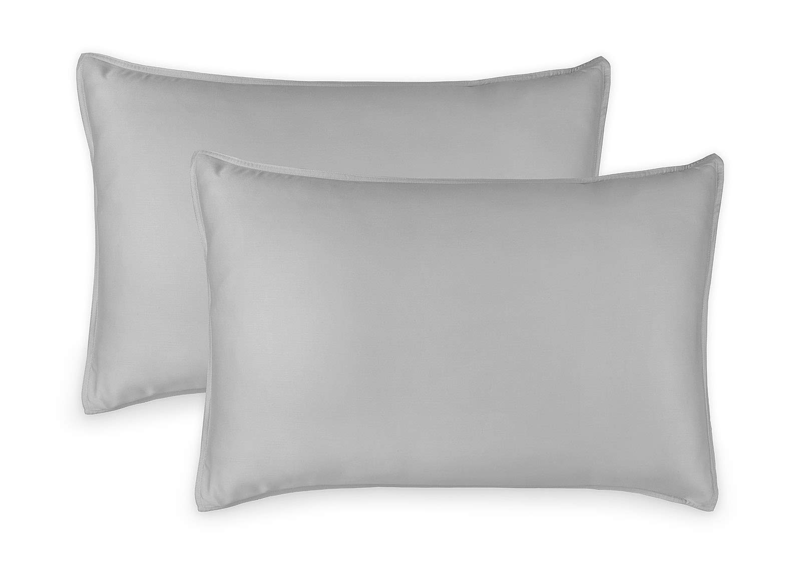 Queen Pillowcases by Pure Bamboo - Genuine 100% Organic Viscose Derived from Bamboo, Luxuriously Soft & Cooling, Double Stitching, Envelope Closure (2 Queen Pillowcases, Silver Pearl)