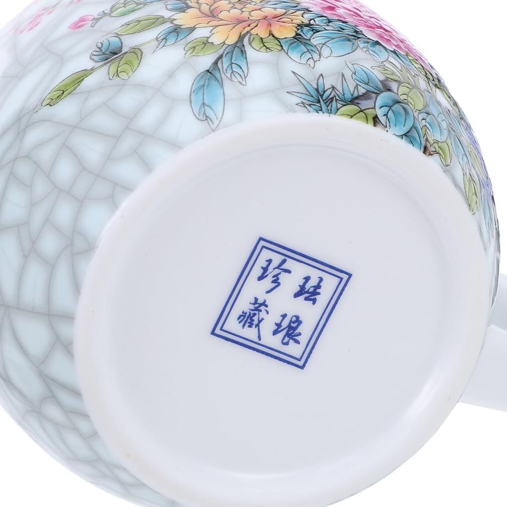 Cabilock 1 taza de café de cerámica decorativa, hervidor eléctrico, tetera con pájaros, ortiga, bebida, infusor de té, tetera pequeña, cerámica