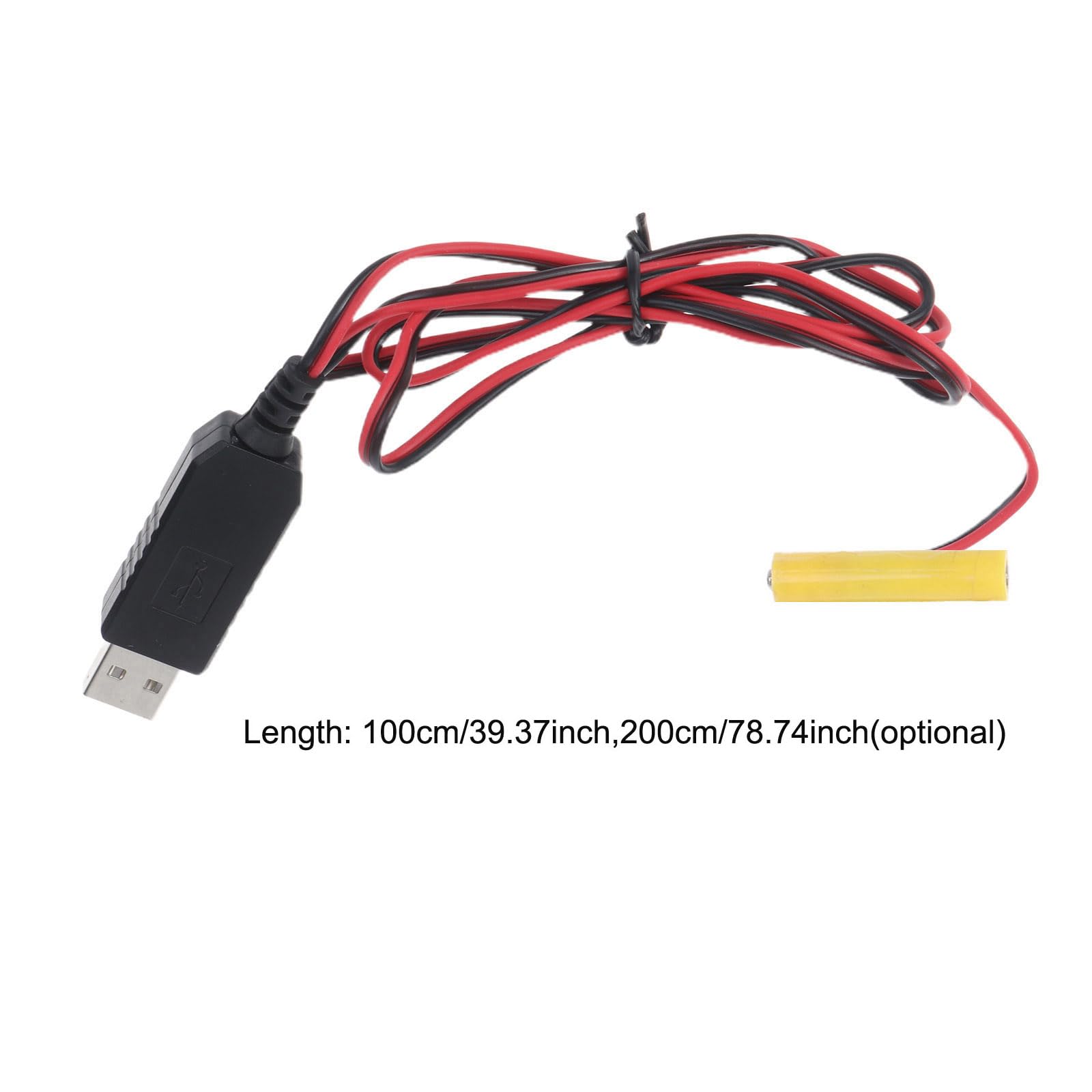 PLCPDM Câble USB Vers 2 Piles AA 4,5 V - Solution D'alimentation Continue - Cordon Adaptateur D'alimentation USB Pour Télécommande De Jouet