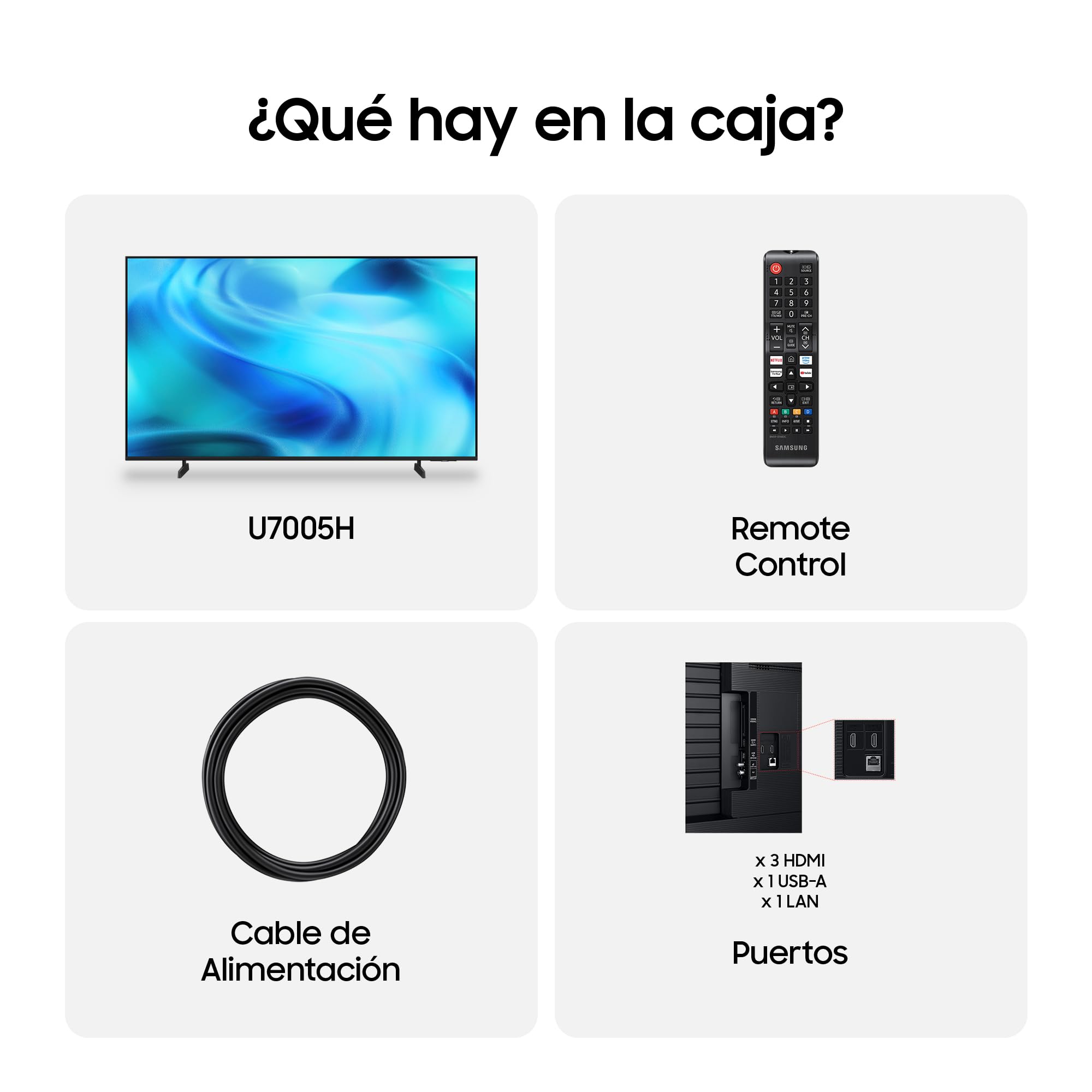 Samsung TV Crystal 4K AI U7005H 43" Smart TV con IA | Vision AI Companion, Crystal Processor 4K, Gaming Hub, Dynamic Sound Pack, Samsung TV Plus, Perfecto para cine en casa