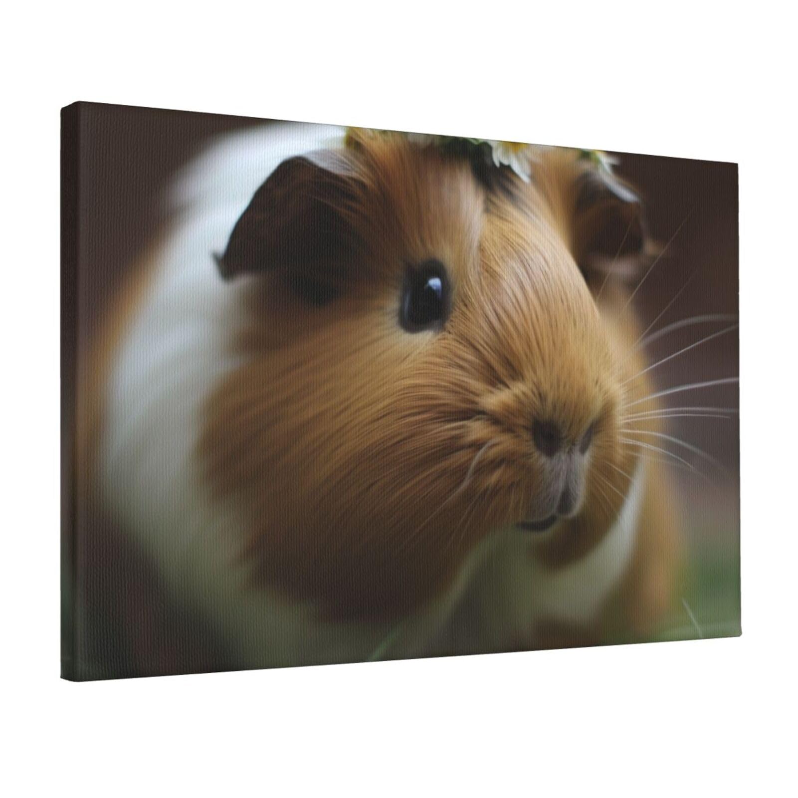YKLJG Cobaye Printed Wall Art Canvas Prints 45x30 CM Wooden Framed Picture Painting Artwork for Bedroom Kitchen Home Office Decor
