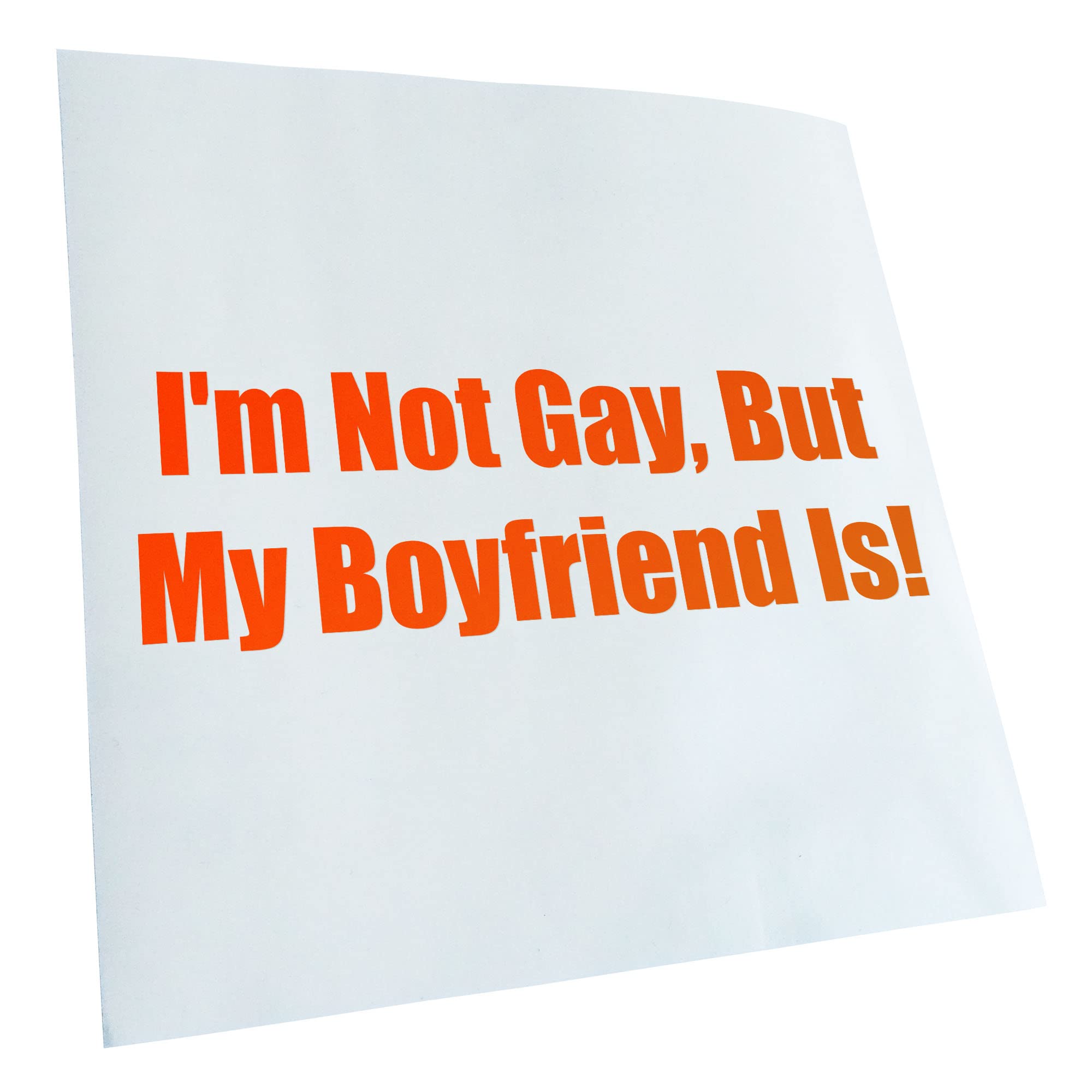 Kiwistar - Car Sticker - Neon Orange - 20 x 7 cm I'm not gay, but my boyfriend - Rear Window Car Sticker Weatherproof for Car Truck Moped Truck - Sticker Exterior Self-Adhesive Tuning Accessories for