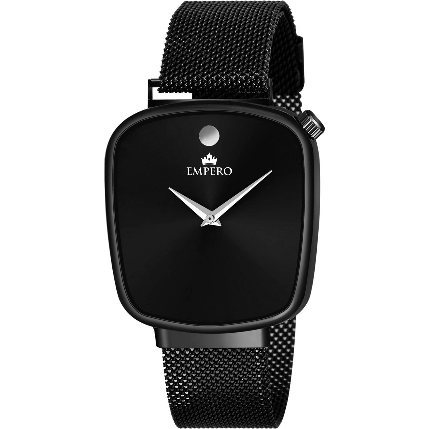 EMPERO Square Case with Magnet Lock Metal Belt Analog Mens Watch (Black) (B08YRCDLC2) Amazon Price History, Amazon Price Tracker