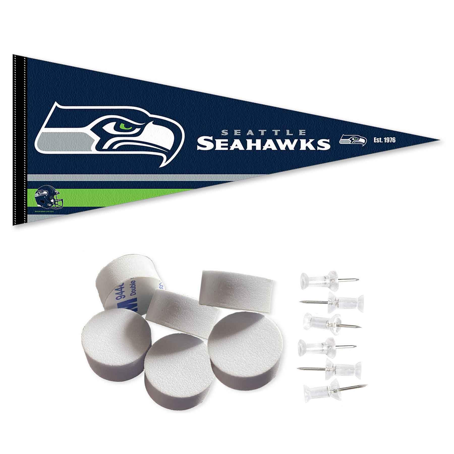 Seattle Seahawks Pennant Banner and Wall Tack Pads