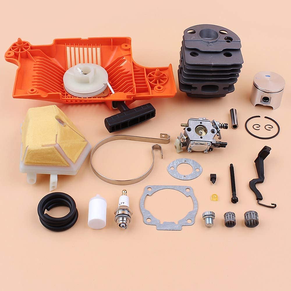 Kit de Filtro de Aire de Arranque de Retroceso de carburador de pistón de Cilindro de 46 mm Compatible con Piezas de Motor de Motosierra de Gasolina Husqvarna 51 55 503609172