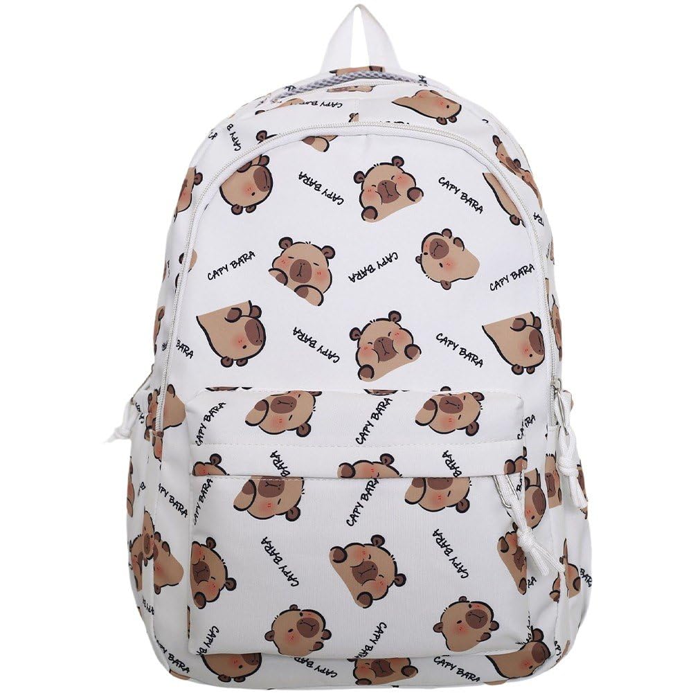 Sac à dos capybara dessin animé à grande capacité pour étudiants