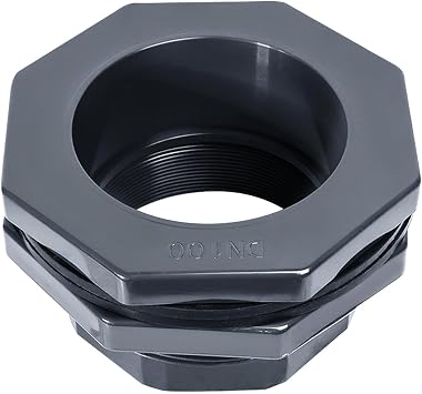4 Inch PVC Bulkhead Fitting, PVC Bulkhead Fitting for Pools, Rain Barrels, Aquariums, Water Tank