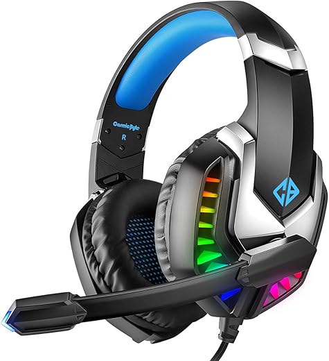 Cosmic Byte G2050 RGB 7.1 Surround Sound USB Gaming Headphone for PS5, PC with Software and Gel Microphone (Blue)