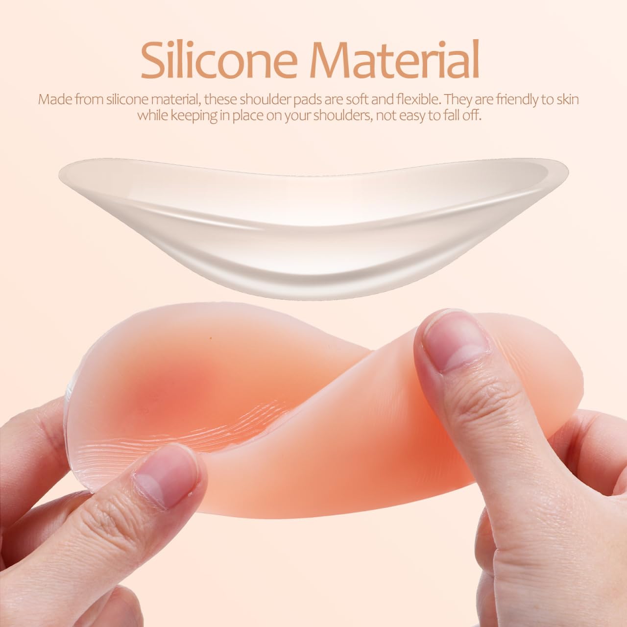 Silicone Shoulder Pads for Women 4 Pairs Invisible Self-Adhesive Shoulder Enhancers Reusable Anti-Slip Cushions for Clothing Support and Posture Correction 5.31 X 2.95 Inches - Image 3