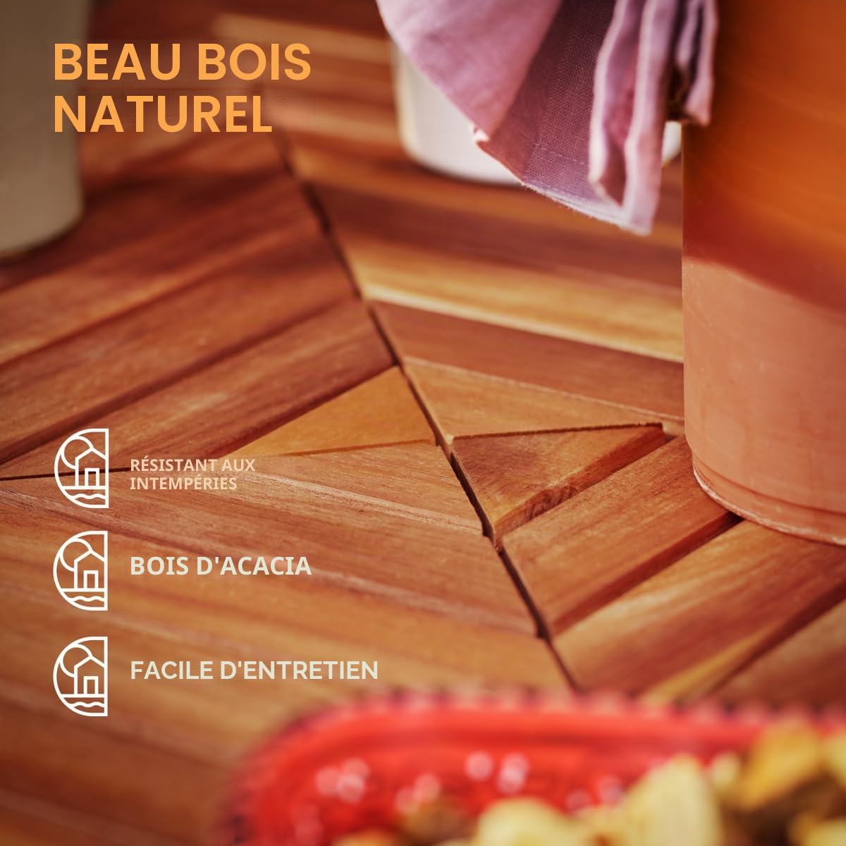 Casaria Ensemble Table de Bar et 2 tabourets Bois Haute avec chaises Jardin terrasse
